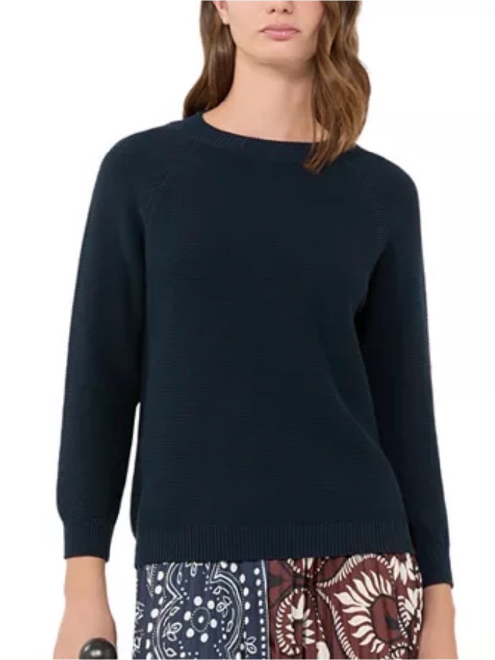 Weekend Max Mara Wkdaere Navy Cotton Crewneck Sweater